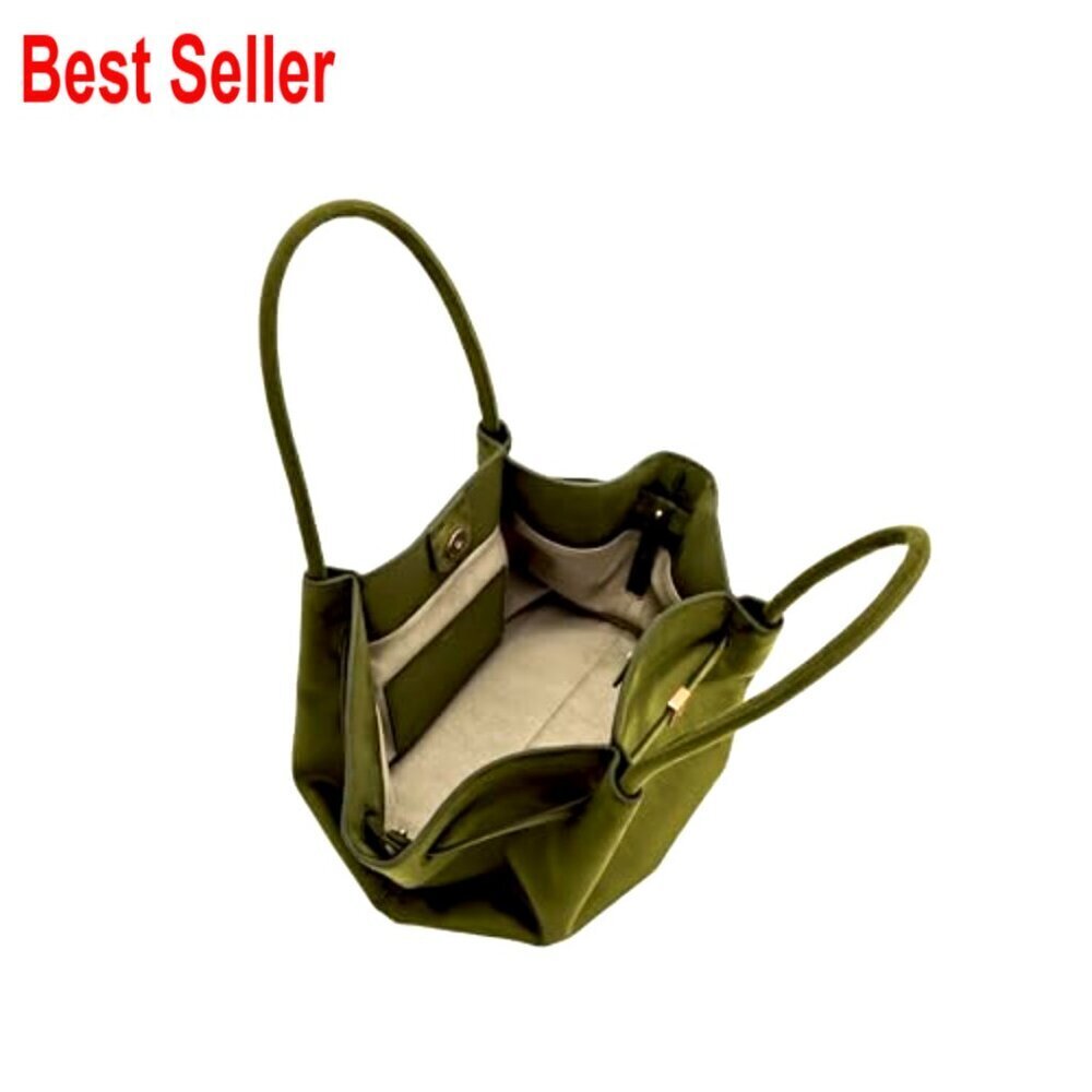 Faux Suede Medium Tote Bag with Magnetic Closure - Picture 7 of 7